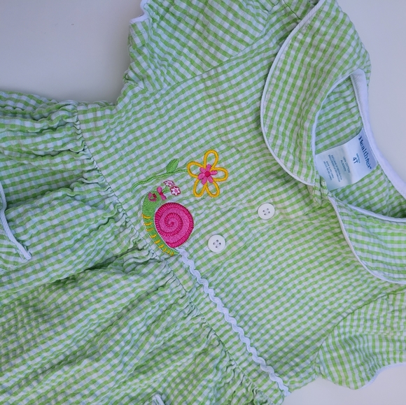 Vintage Healthtex gingham embroidered green and white dress - Picture 5 of 6